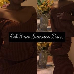 Windsor | Rust Brown Rib Knit Sweater Dress🍁